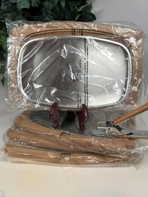Restaurant ware Steak or Fajita Sizzle Server Trays set of 4 & lifting tool NIP - Image 1 of 4
