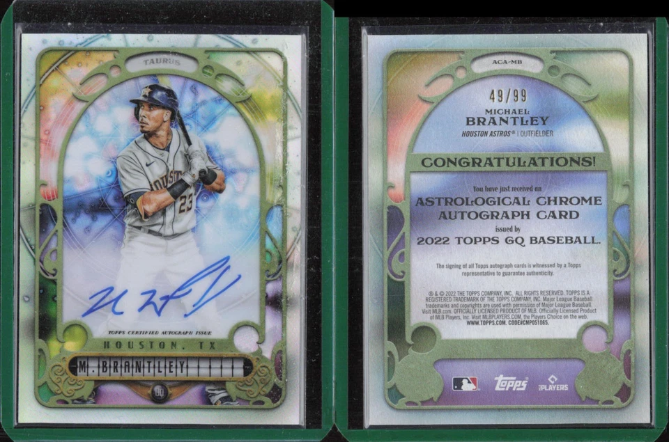 Topps Gypsy Queen Astrológico 2022 Cromo Automático #MB Michael Brantley Astros/99 Foto 1 de 1