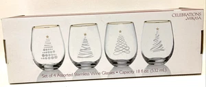 Juego de 4 copas de vino sin tallo surtidas Celebrations by Mikasa - Imagen 1 de 5