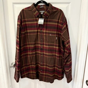 Eddie Bauer TXL Slim Eddie's Favorite Flannel Button Up Shirt Plaid Dark Berry - Picture 1 of 8