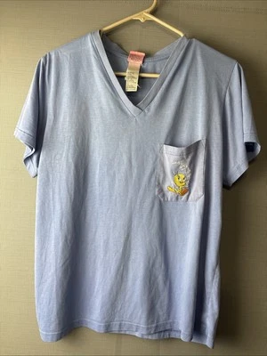 TWEETY BIRD VNTG 2002 Sleep Shirt OS Looney Tunes Blue Size Medium s9 - Image 1 of 4