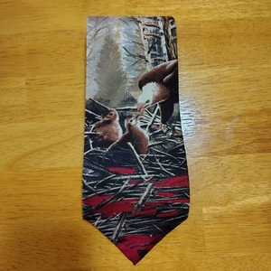 Vintage Ducks Unlimited 1990s Bald Eagle Nest Necktie - Picture 1 of 4