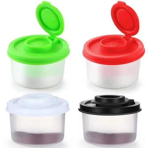 4 Pcs Salt and Pepper Shakers Set Mini Plastic Pepper Shaker with Lid Damp Proof - Picture 1 of 7