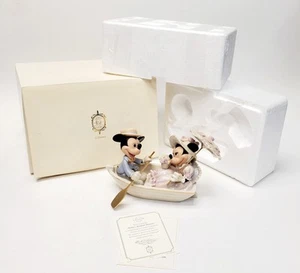Vintage Disney Lenox Mickey & Minnie Mouse Ruderboot Romantik Figur Statue RAR - Bild 1 von 24