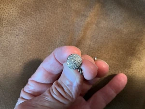 14 KT WHITE GOLD 20 DIAMOND CLUSTER MEN'S TIE TACK PIN 1.2 GRAMS - Foto 1 di 9