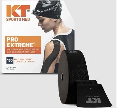 KT Tape Black PRO Extreme, Jumbo Sports Kinesiology Athletic Tape, precut 150 ct - Image 1 of 4