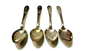 antique SIMEON ROGERS silverplate FLATWARE S1 FLORAL tea dessert spoons 4pc - Picture 1 of 6