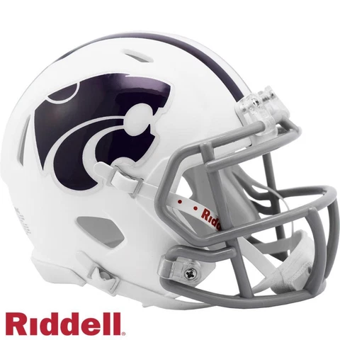 Kansas State Wildcats White Mini Speed Replica Helmet [NEW] NCAA Miniature Desk Cover