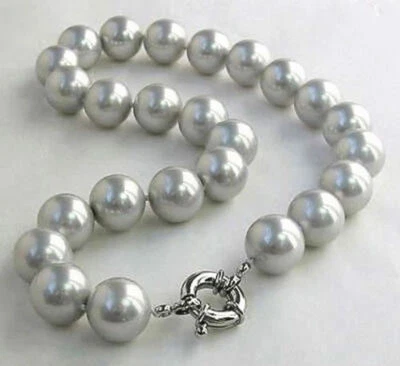 Collar Largo 24" 10mm Mar del Sur Gris Concha Perla Redonda Cuentas Grado AAA Foto 1 de 4