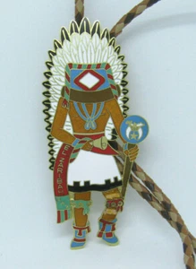 VTG 1990 ENAMEL KACHINA BOLO TIE EL ZARIBAH MASONIC PHOENIX, AZ SHRINER 37 1/2" - Picture 1 of 12