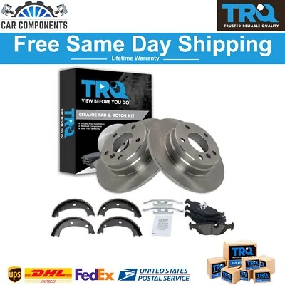 TRQ Rear Brake Pad & Rotor Kit Fits For 1992-1993 BMW 318i 325i - Image 1 of 4