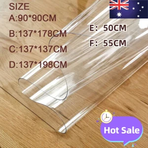All Sizes Clear PVC Tablecloth Table Cover Plastic Crystal Protector Dining Tabl - Picture 1 of 25