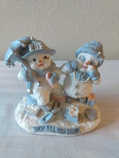 Snow Buddies, Shop Till You Drop Christmas Figurines 3.25"Tall, 4"wide, 1990's
