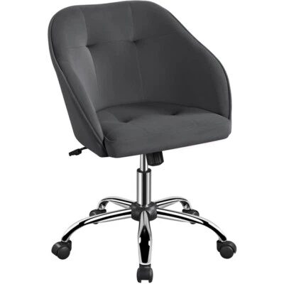 Home Office Chair Soft Swivel Velvet Chair Height Adjustable Computer Chair Gray
