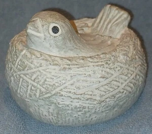 Isabel Bloom "Bird In Nest" Carved Stone 4" Concrete Figurine Sculpture RETIRED - Picture 1 of 12