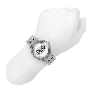 DOLCE & GABBANA Watch PRIME TIME Quartz Bracelet D&G Zirconia DW0144 Silver NEW
