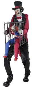 HALLOWEEN ANIMATED ROTTEN RINGMASTER CAGED CLOWN PROP DECORATION Animatronic - Picture 1 of 4