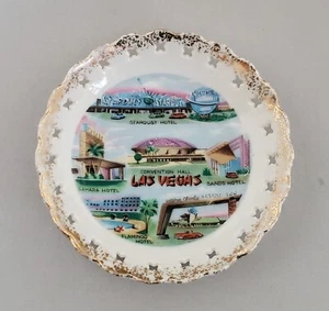 Vintage Las Vegas Souvenir Plate 4 1/2" Iconic Hotels - Picture 1 of 8