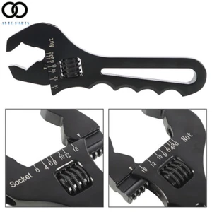 Black Aluminum 3AN 4AN-16AN Adjustable Wrench Tool Spanner For Hose End Fitting - Picture 1 of 10