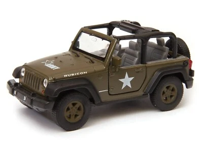 Jeep Wrangler Rubicon Military Army USA Car Model Diecast 1:34-1:39 Scale Welly - Image 1 of 4