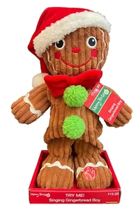 Merry Brite 13” Animated SINGING GINGERBREAD BOY w/ Santa Hat Bowtie Works VIDEO - Picture 1 of 5