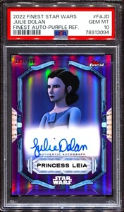 2022 Topps Star Wars Finest JULIE DOLAN Auto Purple Refractor /299 LEIA PSA 10 - Picture 1 of 2