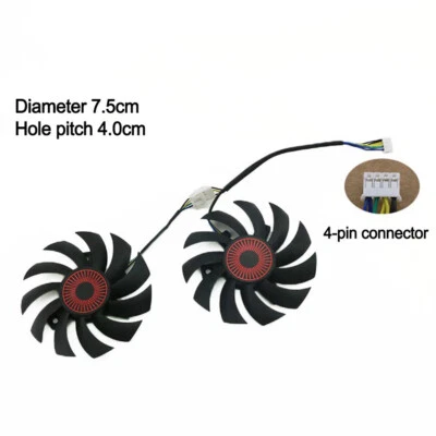 75mm For RX560 Graphics Card Cooling Fan ASUS GTX950 960 1060 660 750Ti 760 770 - Image 1 of 4