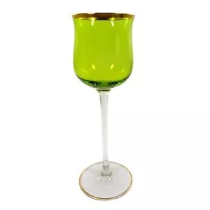 Stem glass with pistache colored cuppa, Meyr's nephew around 1900 - Picture 1 of 4
