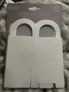 Party Favor Boxes WHITE Blank Wedding Baby Shower Treat Loot Bag Filler 12 Pack - Picture 1 of 5
