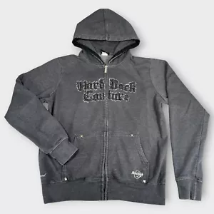 Hard Rock Cafe Women's Black Full Zip Hoodie Embellished Logo S/M Rock Couture - Picture 1 of 16