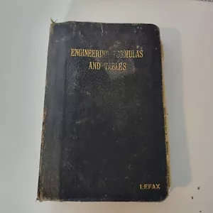 Vintage Lefax Engineering Formulas & Tables Reference Notebook Jan. 1949 - Picture 1 of 9