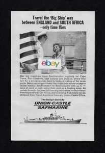 UNION-CASTLE LINE CRUISE TO SOUTH AFRICA TRAVEL THE BIG SHIP WAY TIME FLIES AD - Picture 1 of 1