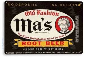 TIN SIGN Mas Root Beer Soda Cola Kitchen Cottage Retro Soda Drink Label B675 - Bild 1 von 3