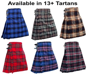 Scottish Men's 5 yard kilt Traditional Tartan kilt Available in 13 Tartans - Picture 1 of 21