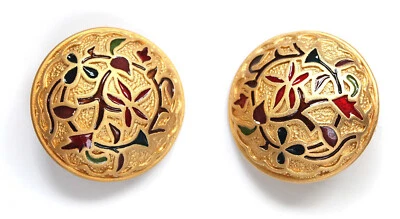 Orclips  mattgold m. multicolor Emaille-Einlagen (ALEXANDRE de Paris) - Bild 1 von 2