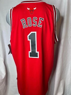 Camiseta masculina NBA Adidas Chicago Bulls Derrick Rose #1 tamanho 2XL FRETE RÁPIDO! - Imagem 1 de 4