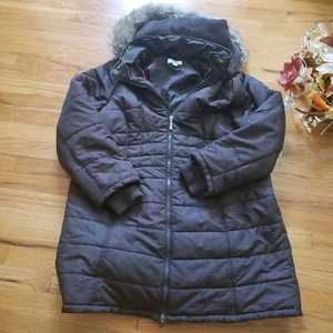 Susan Graver Water Resistant Quilted Puffer Jacket with Removable Hood Black XL - Picture 1 of 16