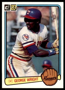 1983 DONRUSS GEORGE WRIGHT ROOKIE . TEXAS RANGERS #116