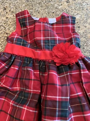 Vestido de vacaciones a cuadros Blueberi Boulevard para niñas talla 6 rojo verde Navidad Foto 1 de 4