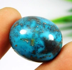NATURAL 42.60 CT Copper Blue Turquoise Untreated Oval Cabochon Loose Gemstone - Bild 1 von 12