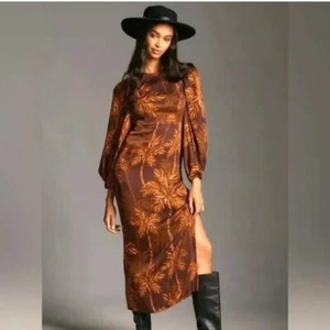 Farm Rio für Anthropologie Kleid mit Etikett Lowback Perlendruck Handfläche Größe XXS - Bild 1 von 12
