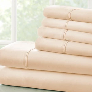 6PC Premium Sheet Set by Kaycie Gray So Soft Collection With 2 FREE PILLOW CASES - Picture 1 of 16