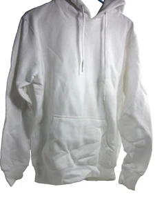 EASTBAY MEN'S CORE FLEECE ATHLETIC WORK OUT HOODIE, WHITE, US SIZE X-LARGE - Picture 1 of 7