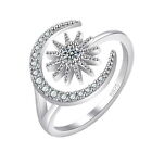 Female Ring Dainty Gift Sparkling Rhinestone Star Moon Female Ring Adjustable