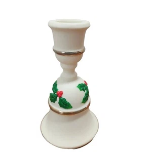 Partylite Christmas Bell Candle Holder 5" ceramic bisque candlestick holiday - Picture 1 of 10