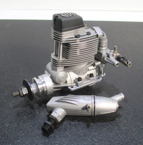 O.S. FSα-56 9.32cc 4-cycle R/C airplane glow engine with muffler Excellent f/s - Picture 1 of 21
