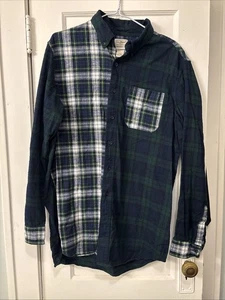 L.L. Camisa de franela de frijoles a cuadros manga larga con botones bolsillo frontal para hombre grande alta - Imagen 1 de 8