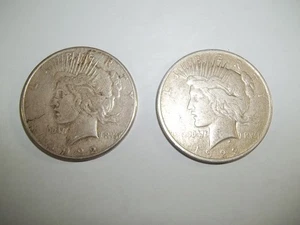 ZWEI - 1922 PEACE SILBER DOLLAR SAMMLUNG - 90% US Münze - Bild 1 von 5