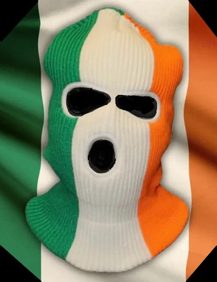 Irish Flag Balaclava Ski Mask (As worn by Kneecap & Shamrock Rovers FC Fans) - Image 1 of 3