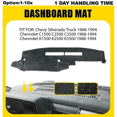 Alfombrilla de salpicadero para Chevrolet C1500 C2500 C3500 1988-1994 gris Foto 1 de 4
